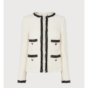 LK BENNETT CHARLEE CREAM TWEED JACKET